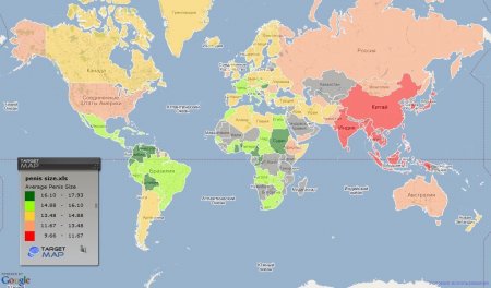 Размер груди и длина члена в разных странах