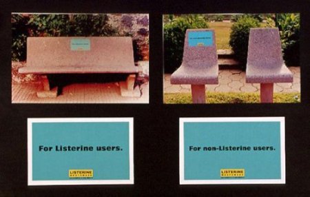 Оригинальные рекламные идеи на скамейках